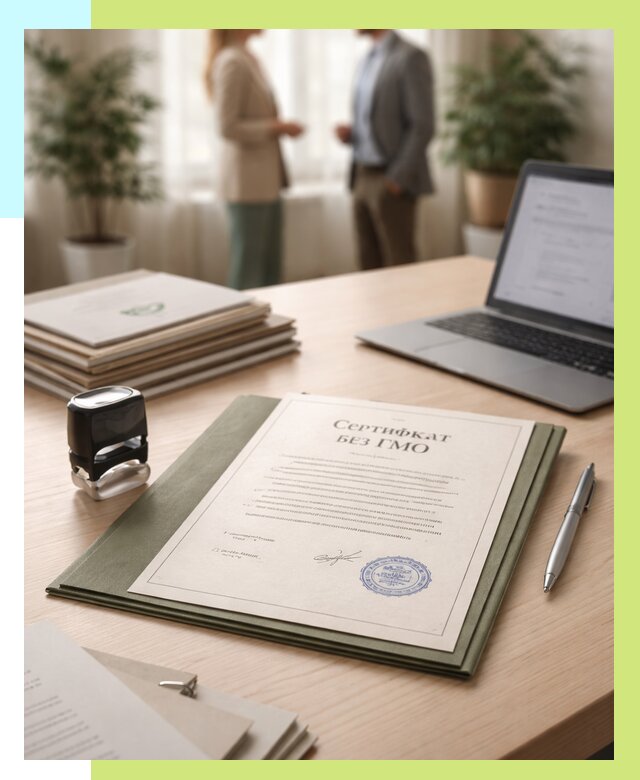 Сертификат без ГМО в Кропоткине от 8144 р. оформить срочно Алешин-Крп